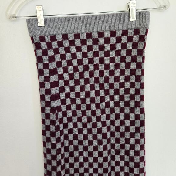 Anthropologie Kule The Tawny Checkerboard Tube Skirt Knit Academia Women XS - Picture 6 of 10
